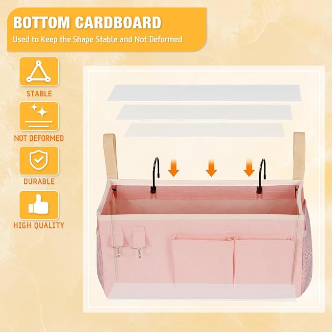 Lilithye Bedside Caddy Bedside Organizer Bedside Storage Caddy - Image 6