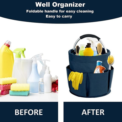 17L Cleaning Caddy with Handle, Cleaning Supplies Organizer, Foldable Storage - Image 3
