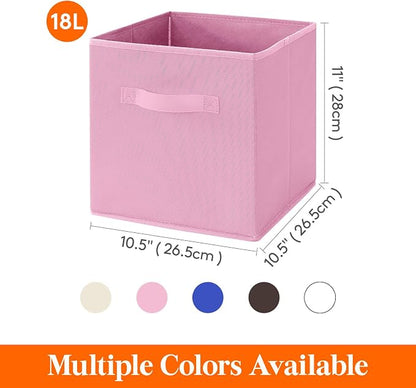 Lifewit Storage Cubes, 11 Inch Organizer Bins, 18L Pink, 12 Packs | Foldable - Image 5