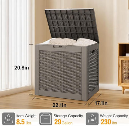 KAMABOKO 29 Gallon Outdoor Storage Box, Resin Deck Boxes Indoor and outdoor - Image 2