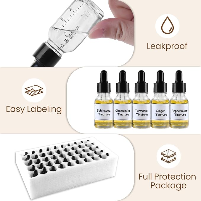 50 Pcs 1/2oz Clear Glass Dropper Bottles - Image 5