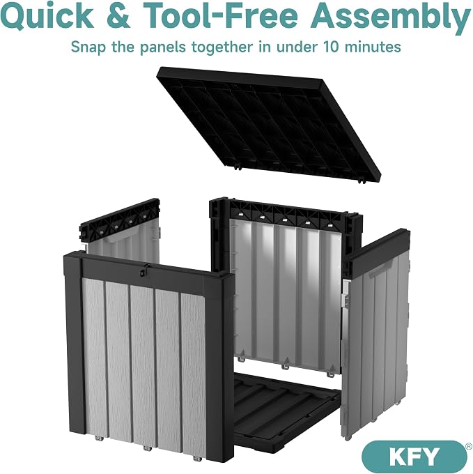 50 Gallon Waterproof Resin Deck Box, UV Resistant Outdoor Storage - Image 6
