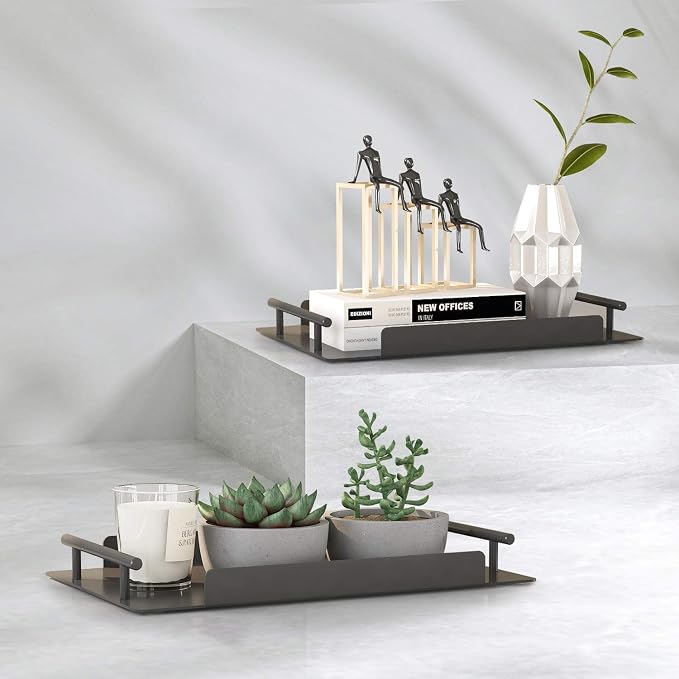 Bathroom Organizer Countertop, Counter Decorative Tray Cosmetic Organizer - Image 2