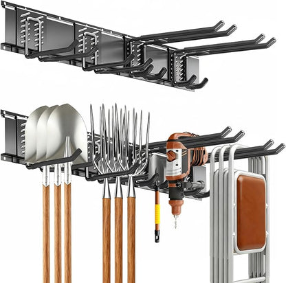 Garage Tool Organizer Wall Mount, 32inch Heavy-Duty Garage Storage System and by Unknown