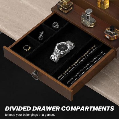 upcessory Cologne Organizer for Men, 4 Tier Black Wood Perfume Organizer - Image 5