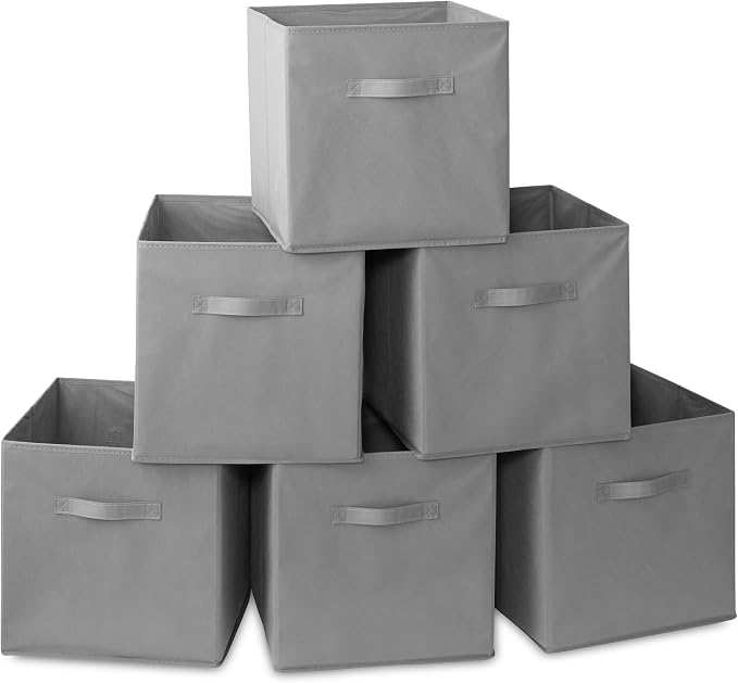 Casafield Set of 6 Collapsible Fabric Cube Storage Bins, Cubby Organizers & More by Casafield