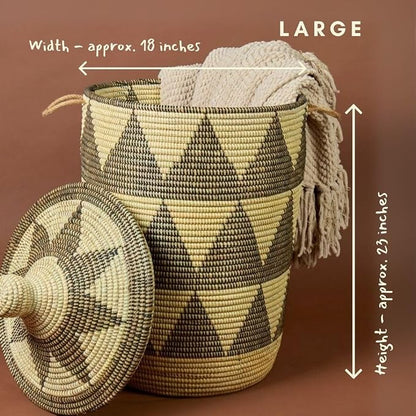 Tall Large Decorative Wicker Storage Basket - Image 4