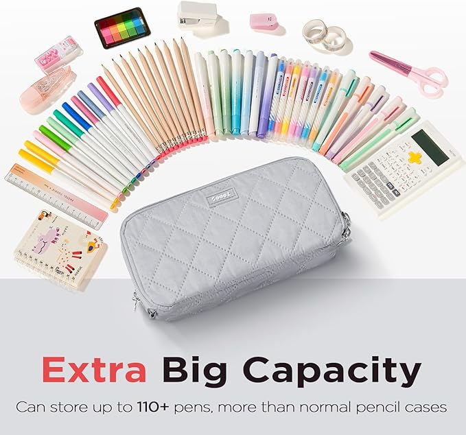 Sooez Large Pencil Case Pouch, Extra Big Pencil Bag - Image 3