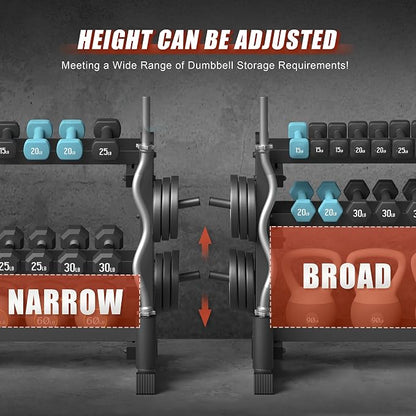 3-Tier Dumbbell Rack, 1200LB Capacity Adjustable Weight Rack - Image 3