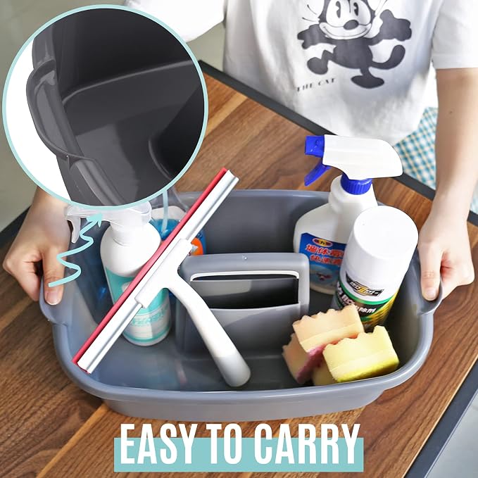 Cleaning Caddy Organizer with Handle, Cleaning Tool Storage Tote, 2 Pack - Image 5
