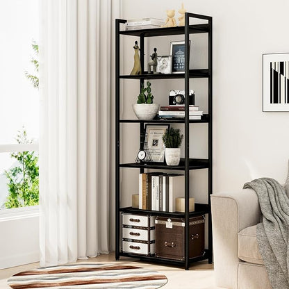 NUMENN Bookshelf, 6 Tier Freestanding Shelving Unit, Falling Prevention Baffle - Image 2