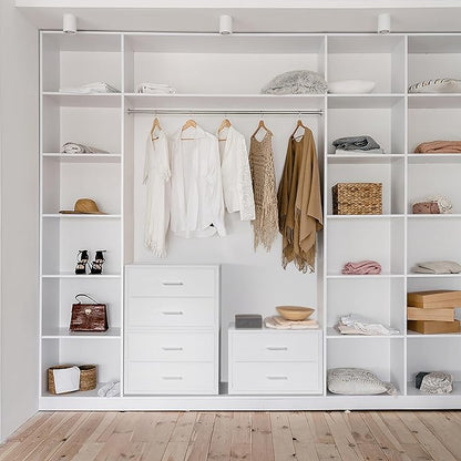 BOLUO Stackable Storage Drawers Closet Organizers and Storage Fabric White 2 - Image 2