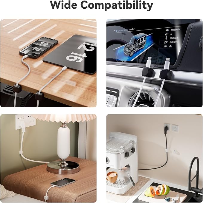 Rotatable Cord Organizer, Enhanced Spring Cable Clips, Strong Adhesive Cable - Image 7