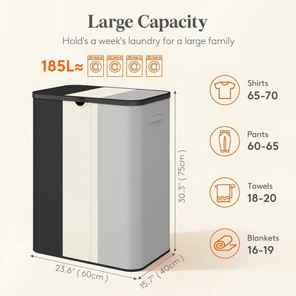 Lifewit 185L 3 Section Laundry Hamper - Image 2