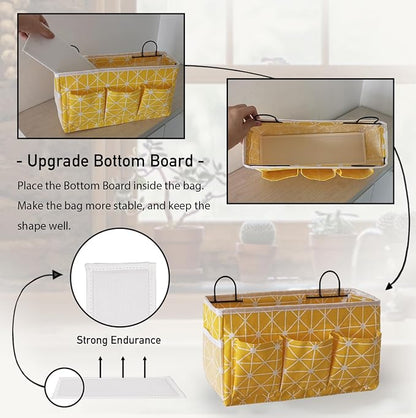 2pcs 3-pockets Large Wall Hanging Organizer Bag, Linen Fabric Door Hanging - Image 3