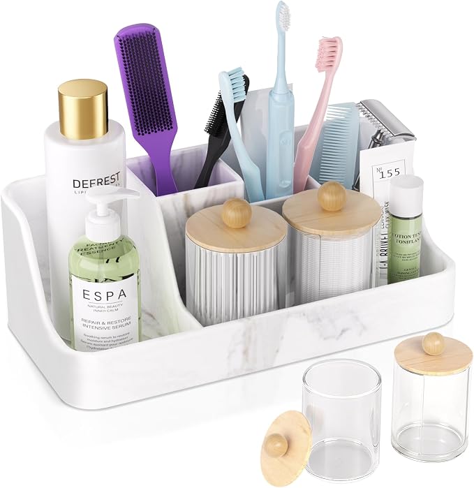 Marble Bathroom Countertop Organizer by Polinook-TheAnswerToEveryClutteredSpace