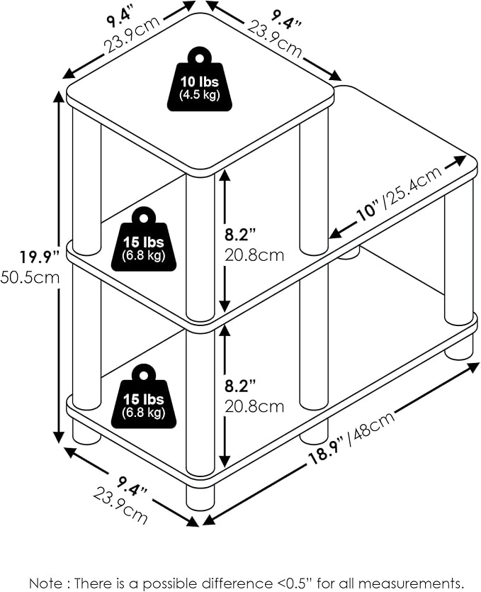 Furinno TURN-N-TUBE Storage Shelves, 2-Tier Ladder Shape Book Shelf - Image 2