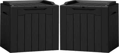 Flamaker 2 Pack Deck Box 31 Gallon Waterproof Resin Storage Box by Flamaker