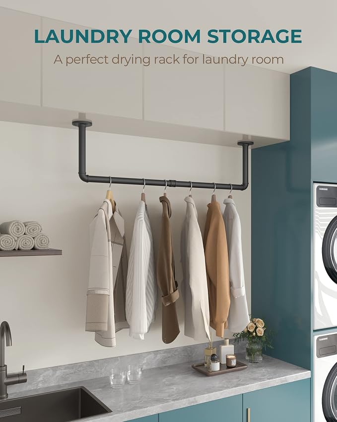 OROPY Industrial Pipe Clothing Rack 38.4", Heavy Duty Detachable Wall Mounted - Image 5