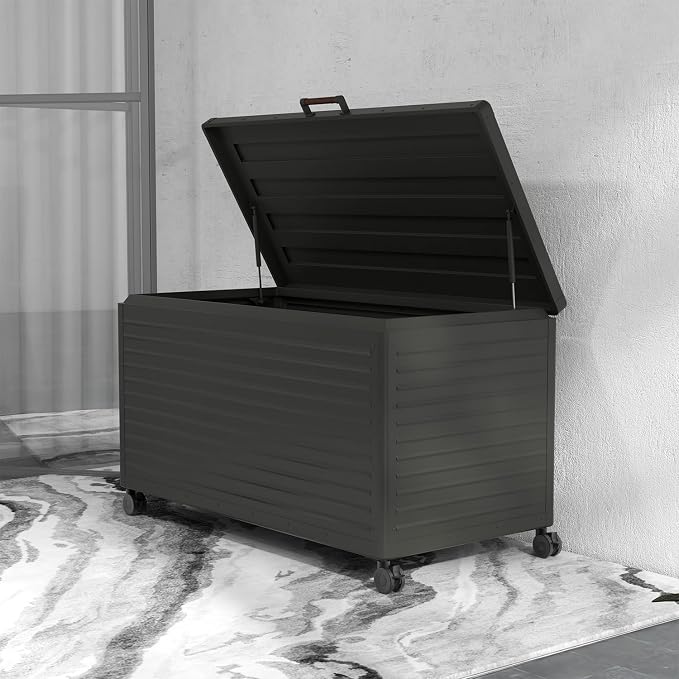 MIRADOR 134 Gallon Outdoor Storage Box Waterproof, Metal Deck Box - Image 4