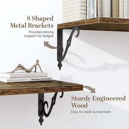 Deep Floating Shelves for Wall, 12 Inch Deep Floating Shelf - Image 4