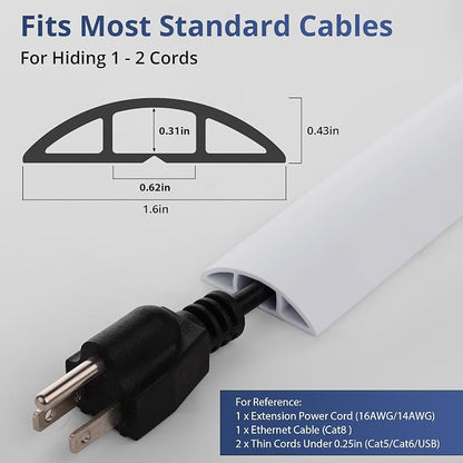 ZhiYo 3.6ft Cord Covers for Wires on Floor, Cord Hider Floor Hide Extension - Image 2