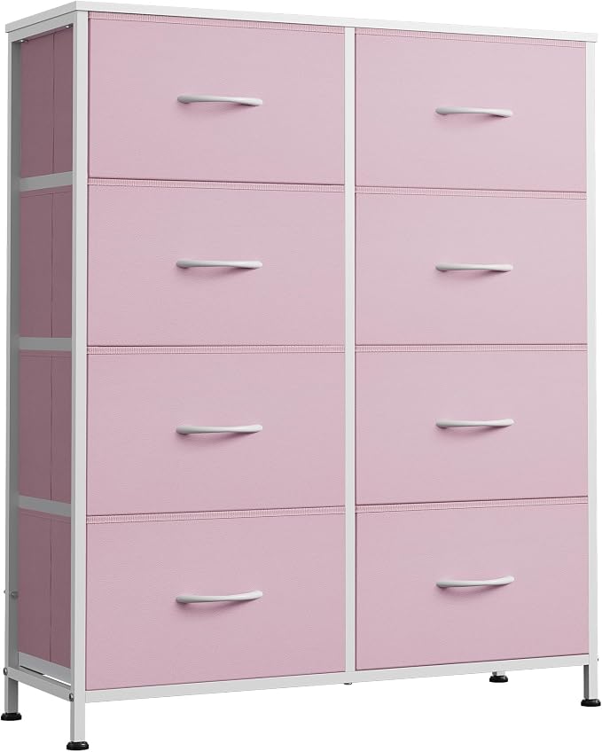 WLIVE 8 Drawer Fabric Dresser for Bedroom, Tall Storage Tower, breathable by WLIVE