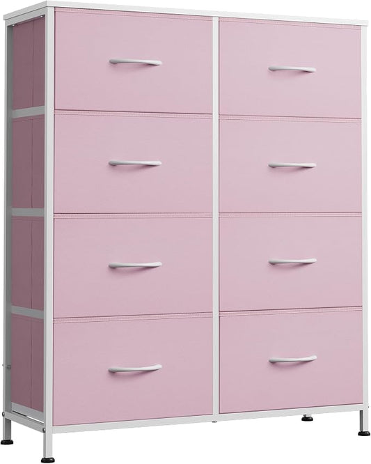 WLIVE 8 Drawer Fabric Dresser for Bedroom, Tall Storage Tower, breathable by WLIVE