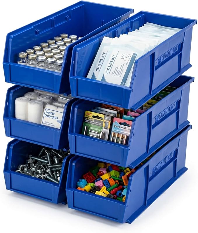 Quantum Storage QUS238 Heavy-Duty Stackable Plastic Storage Bins - Image 2