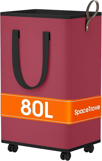 SpaceTrove Laundry Basket with Wheels, Collapsible Laundry Baskets, Laundry by Unknown