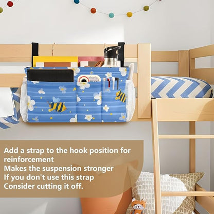 Blue Striped Sakura Bees Bedside Caddy - Image 6