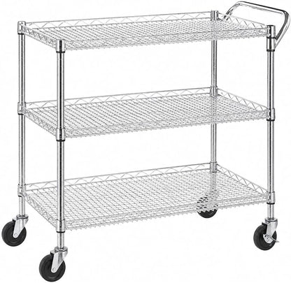 Heavy Duty 3 Tier Rolling Utility Kitchen Cart on Wheels, Large 45"L x 17 1/2"D by Unknown
