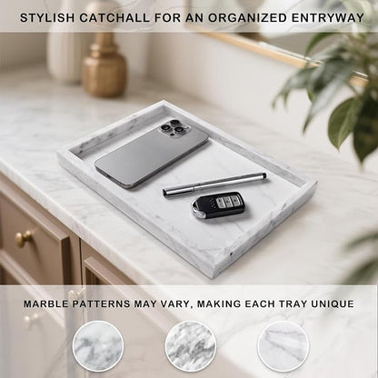Marble Bathroom Tray for Countertop & Home Decor, Natural Decorative Marble - Image 7