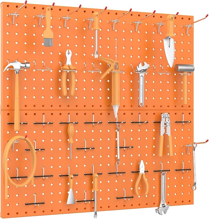 TORACK Metal Pegboard Wall Organizer 24" x 24" or 12" x 48", Modular Pegboard - Image 2