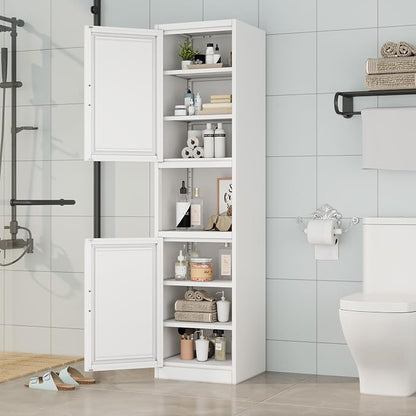Ckzbx Tall Narrow Storage Cabinet 66.93" H Tall Bathroom Cabinets Metal Pantry - Image 2