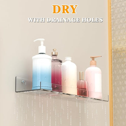 LAZYROSY 4 Pack Floating Shelves – Clear Acrylic/PET Wall-Mounted No Drill - Image 4