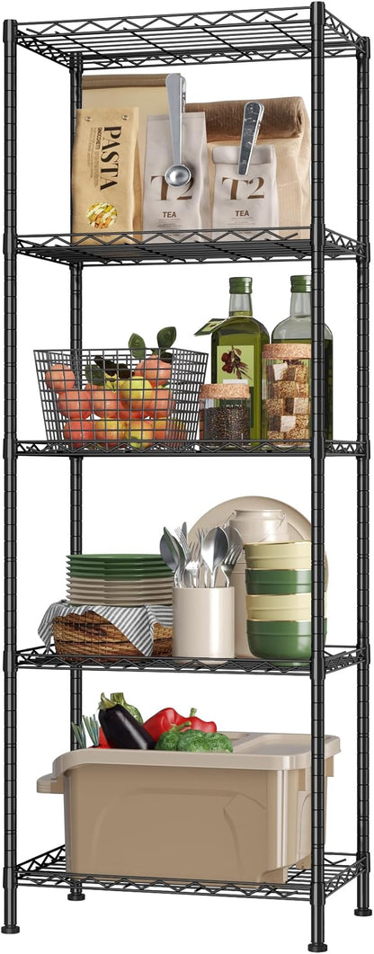 HOMEFORT 5-Shelving Unit, Adjustable Wire Shelving, Metal Wire Shelf Rack - Image 7