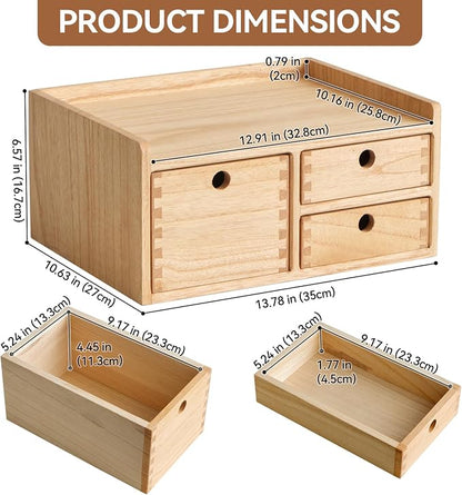 KIRIGEN Desk Organizer with 3 Drawers - Image 2