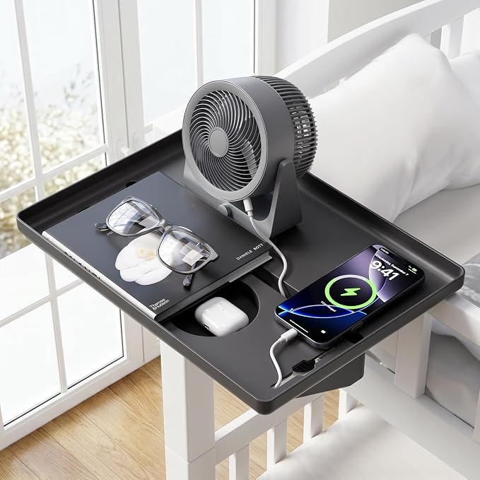 JOYMOOP Clip-On Bedside Shelf for Bunk Beds, Dorm Room Essentials, Bedside Caddy - Image 2