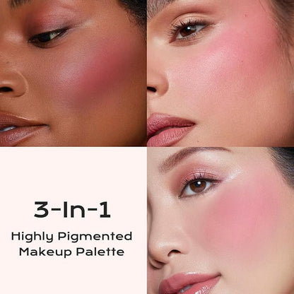 Color Nymph 3-IN-1 Face Palette, Ultra-Smoothy Creamy Blush Highlighter Bronzer - Image 5