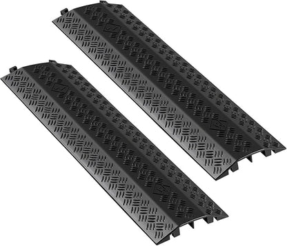 VEVOR 2 Pack Drop Over Cable Cover, 2 Channel Heavy Duty Cable Hose Protector by VEVOR