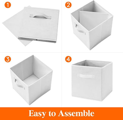 Lifewit Storage Cubes, 11 Inch Organizer Bins, 18L White, 12 Packs | Foldable - Image 2