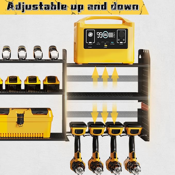 Power Tool Organizer with Charging Station Wall Mount, 3 Layer Expanded Heavy - Image 6