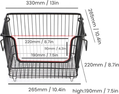 Freezer Organizer Bin, Stackable Wire Basket - Image 8