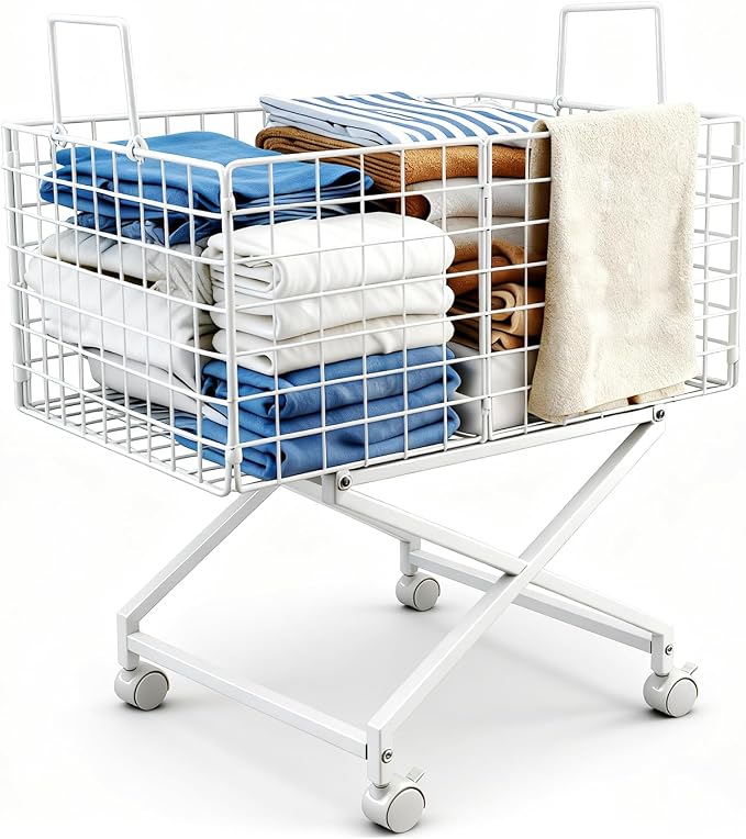 Rolling Laundry Basket with Wheels by Unknown