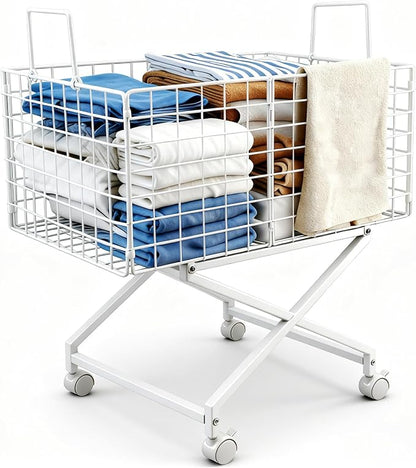 Rolling Laundry Basket with Wheels by Unknown