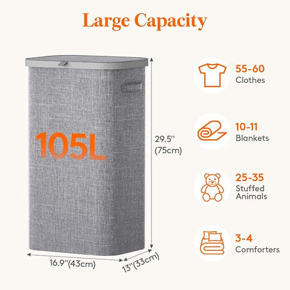 Lifewit 105L Large Laundry Basket - Image 3