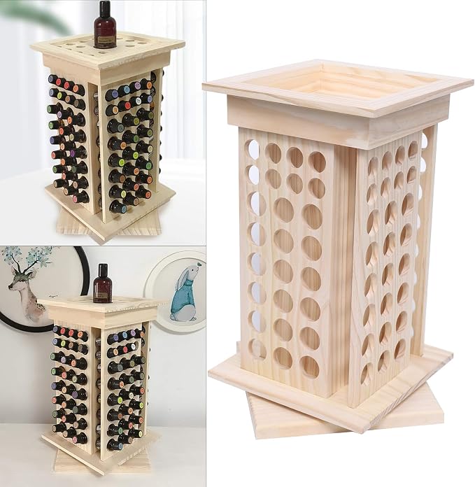 Rotating Essential Oils Storage Rack, 8 Tiers 104 Slot Oil Bottle Display - Image 9