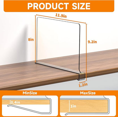 Clear Acrylic Shelf Dividers for Closet Organization - Image 2