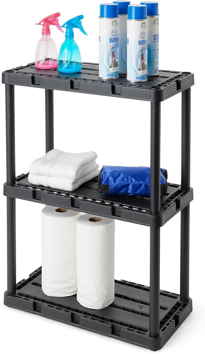 Gracious Living 3 Shelf Knect-A-Shelf Solid Light Duty Storage Unit 3-Shelf - Image 6